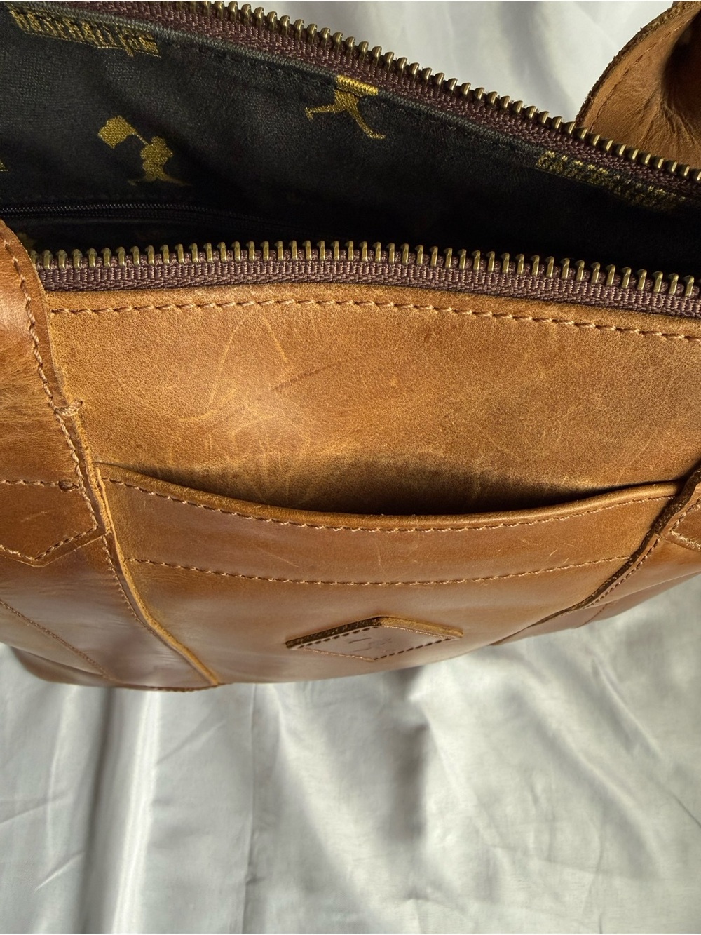 Classic Leather Tote Bag in Cognac Brown - Picture 13 of 16